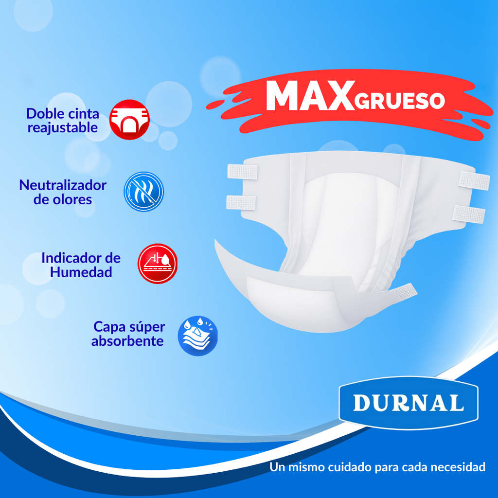 Pañal Unisex Durnal Max - 80 piezas