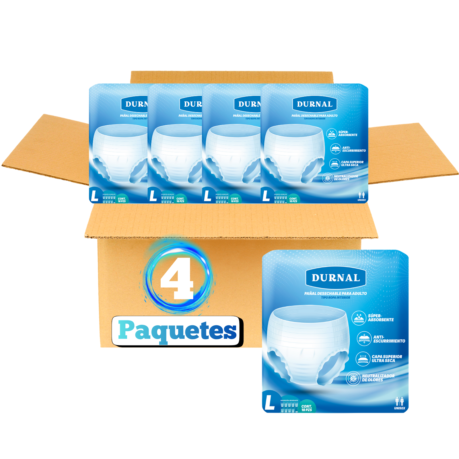 Pañal Ropa Interior Unisex Durnal - 40 piezas