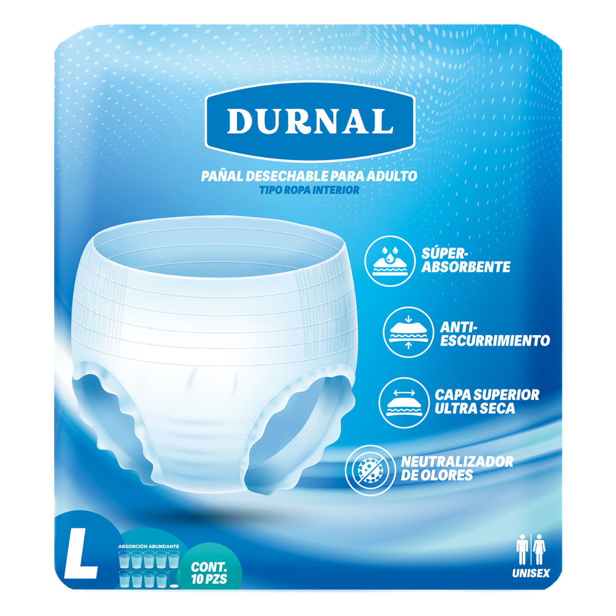 Pañal Ropa Interior Unisex Durnal - 10 piezas