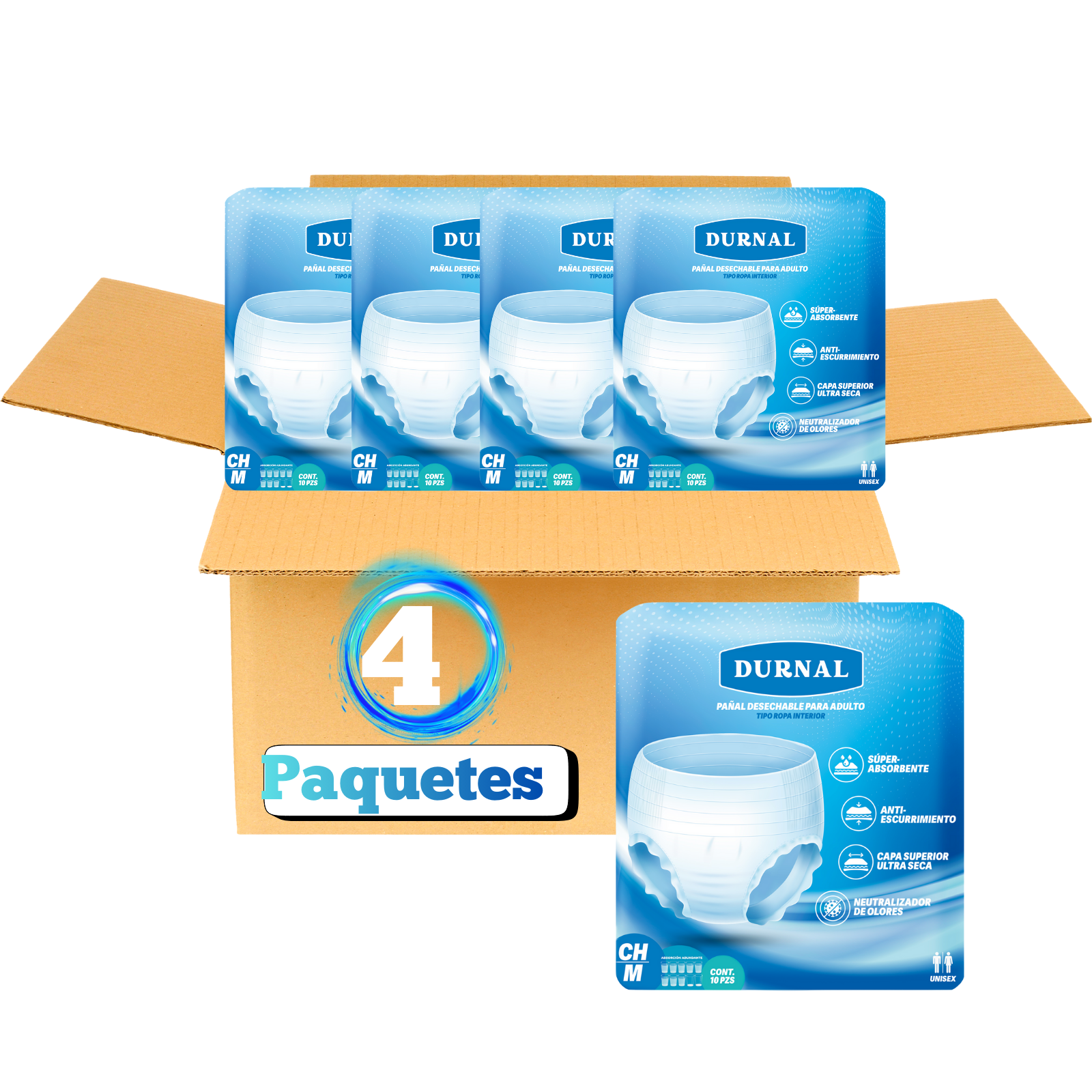 Pañal Ropa Interior Unisex Durnal - 40 piezas