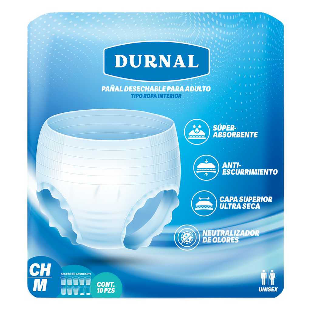 Pañal Ropa Interior Unisex Durnal - 10 piezas