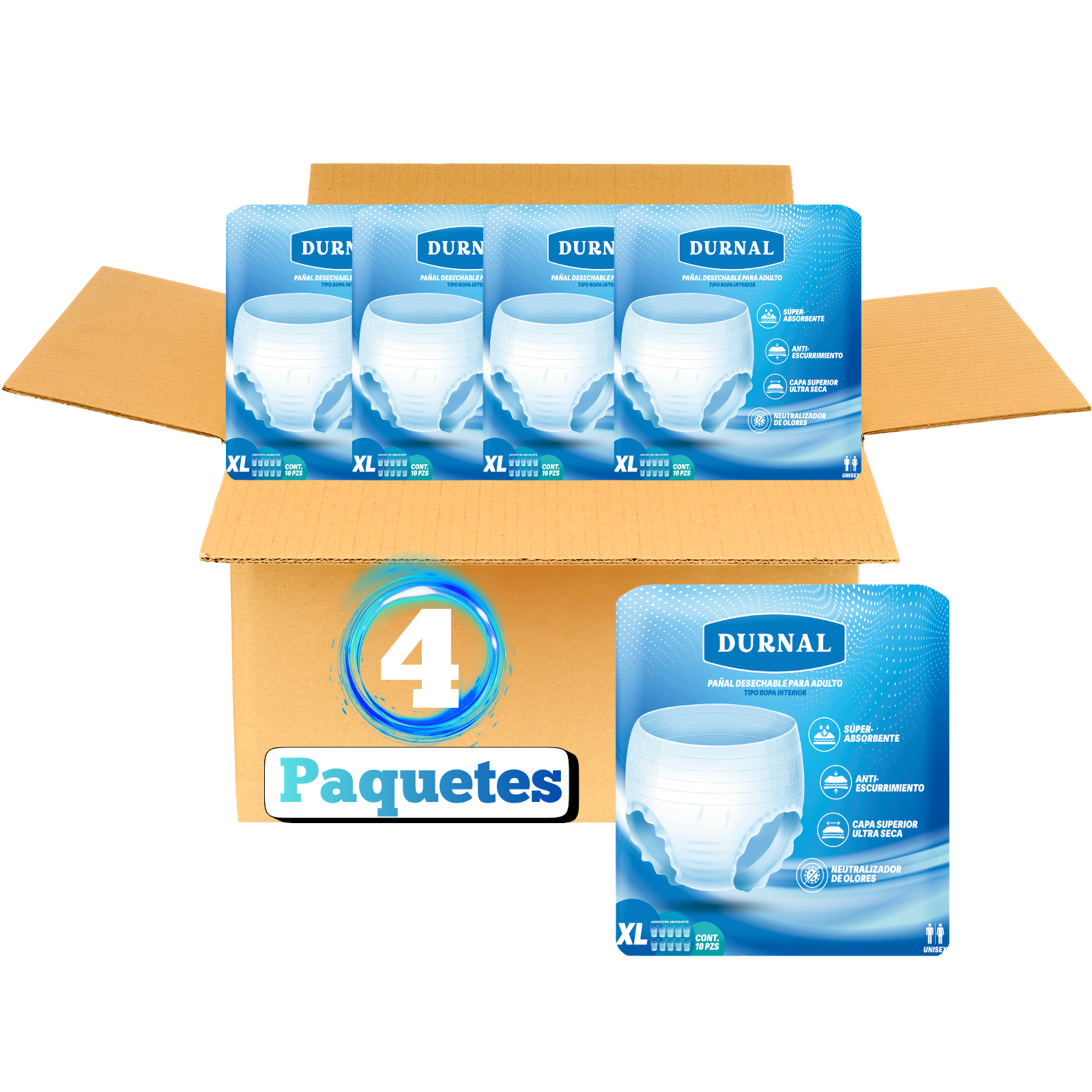 Pañal Ropa Interior Unisex Durnal - 40 piezas