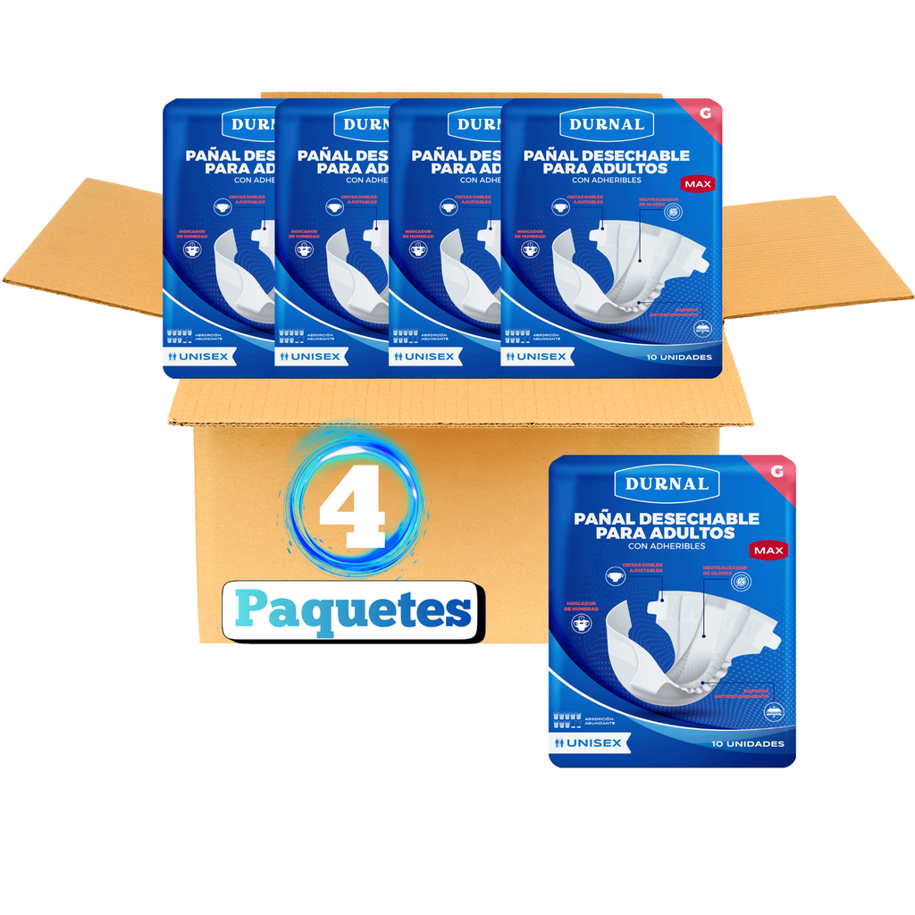 Pañal Unisex Durnal Max - 40 piezas