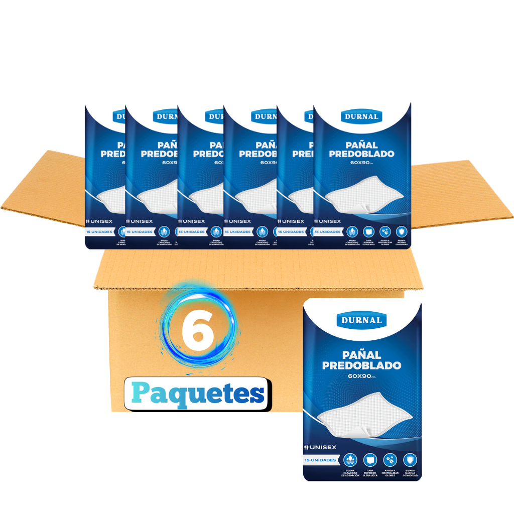 Pañal predoblado Durnal 60x90 cm - 90 piezas