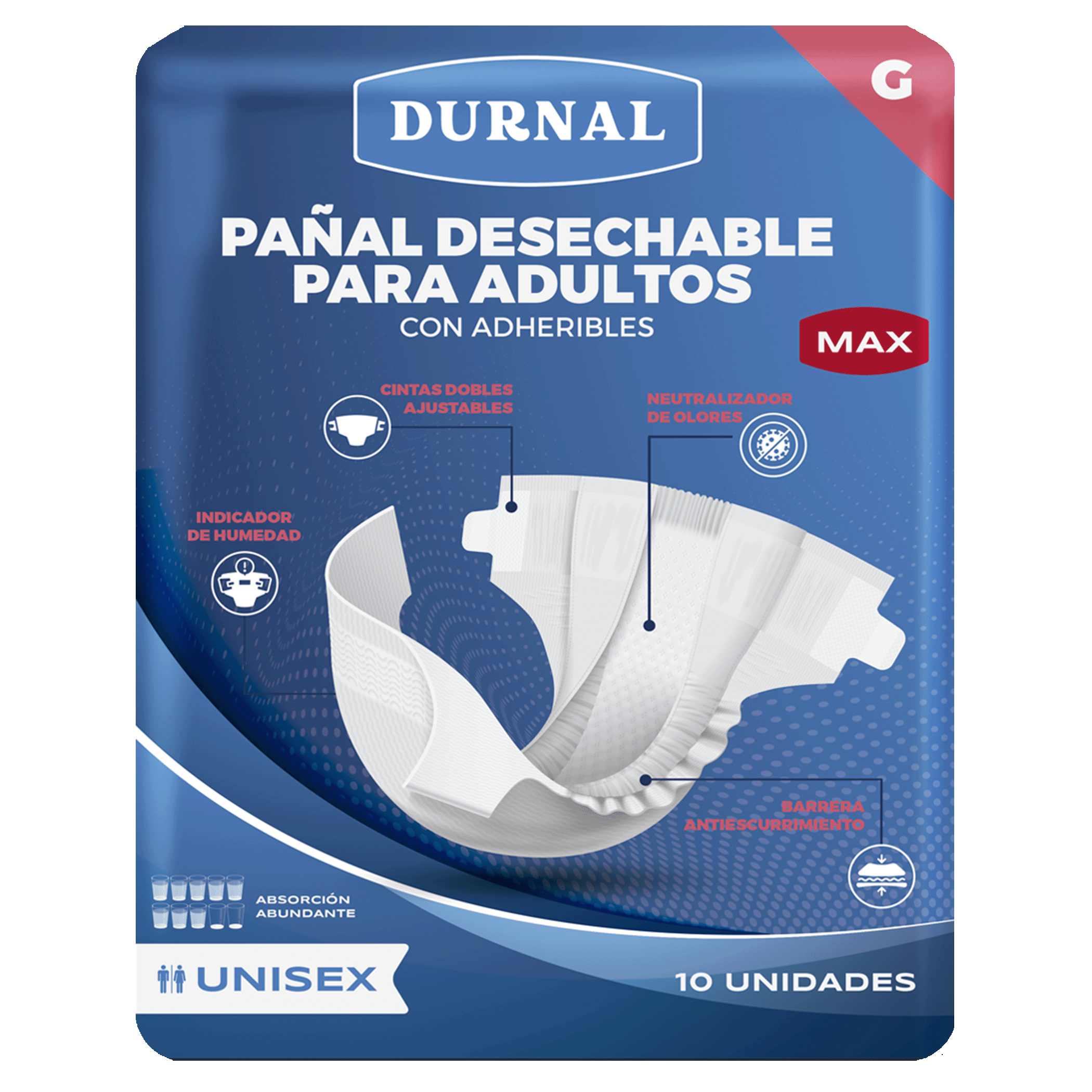 Pañal Unisex Durnal Max - 10 piezas