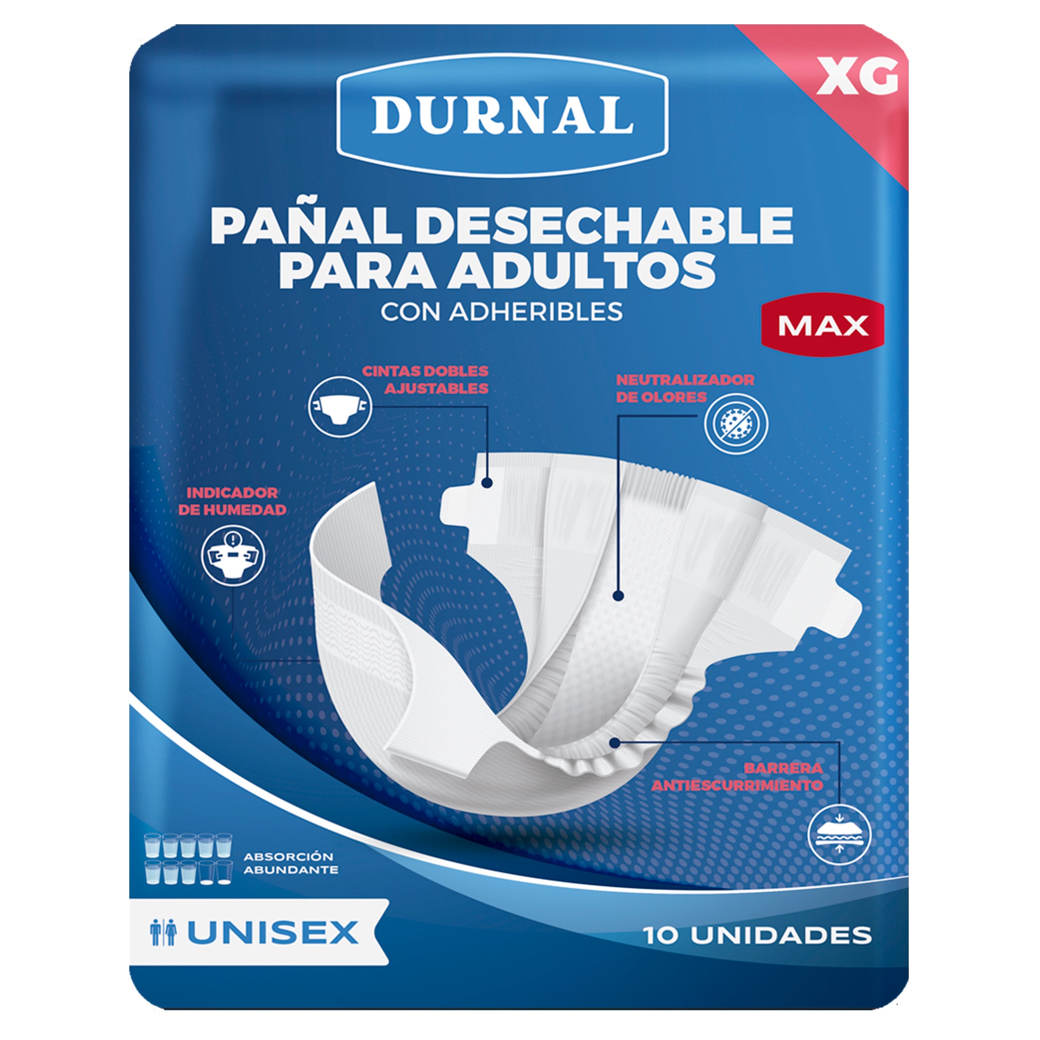 Pañal Unisex Durnal Max - 10 piezas