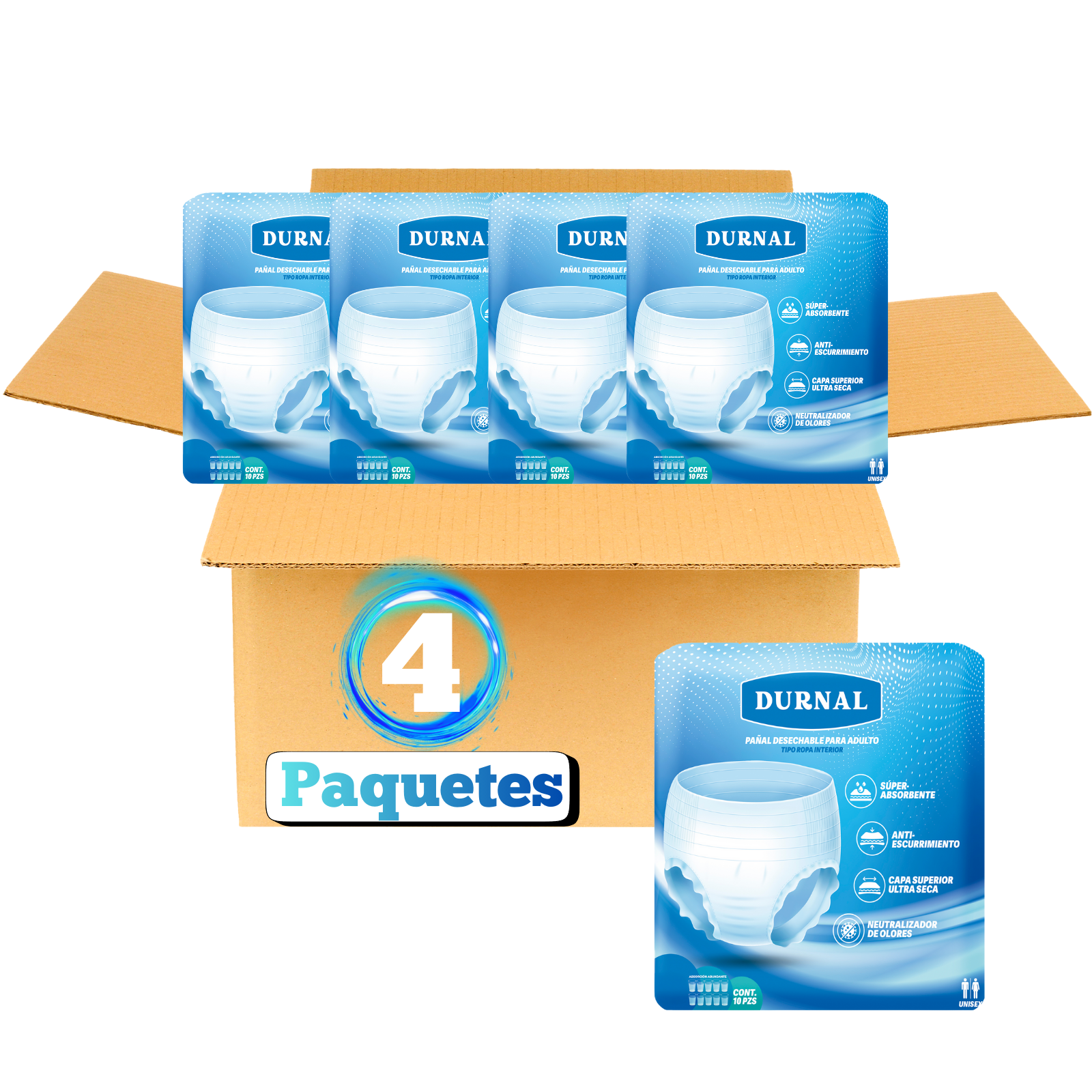 Pañal Ropa Interior Unisex Durnal - 40 piezas